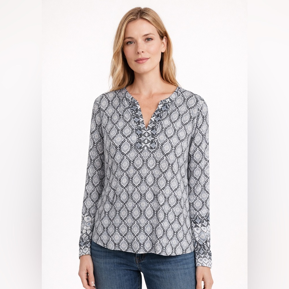 LOFT paisley long sleeve blouse top women’s medium